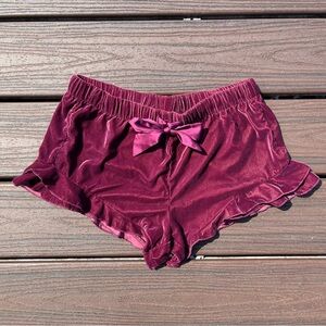 Victoria's Secret Purple Velvet Micro Mini Shorts Womens Size XS Coquette Sleep